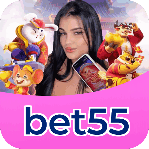 Catálogo slots bet55 mostrando top jogos Gates Olympus Sweet Bonanza Fortune Tiger Big Bass volatilidade RTP